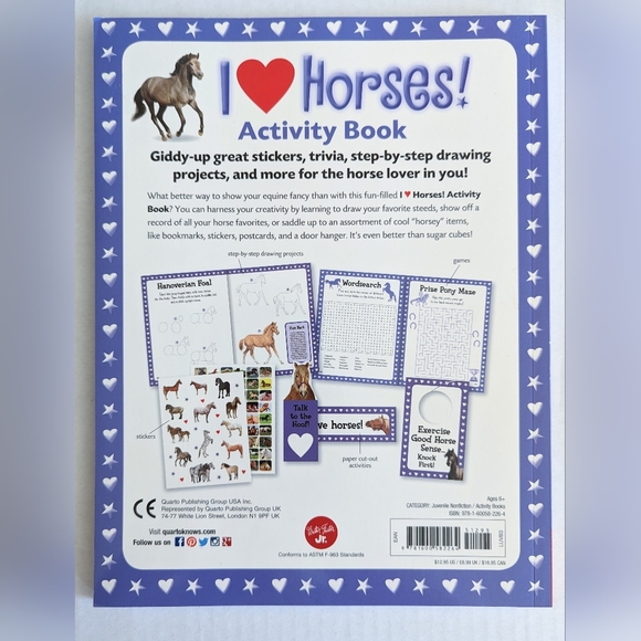 I Love Horses Activity Book Stickers Mazes Crafts New - Picture 2 of 15